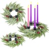 5 Pieces Christmas Wreath Candle Centerpiece Decoration Christmas Advent Wreath
