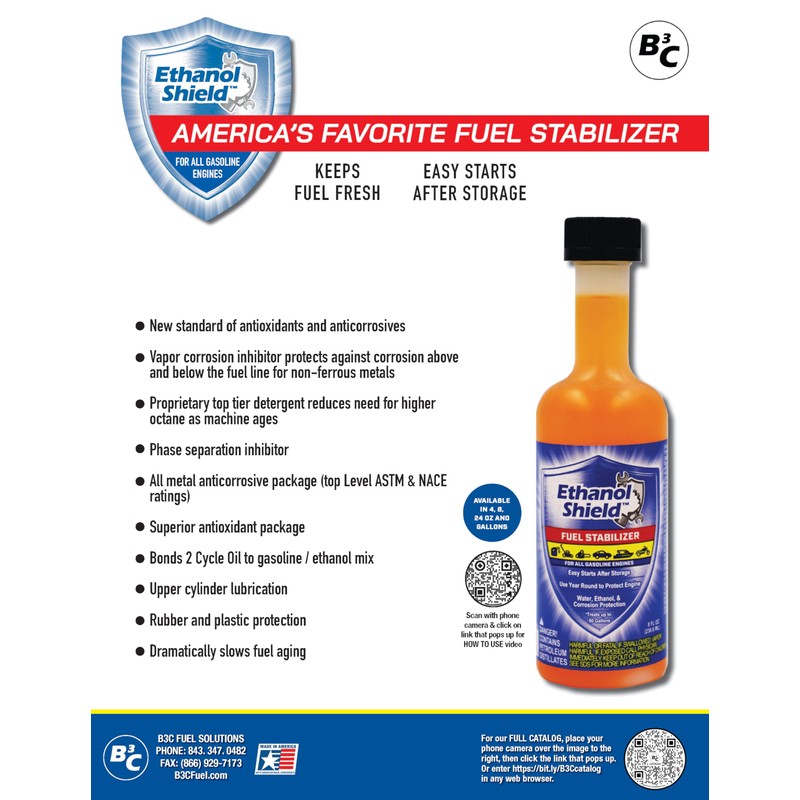 Ethanol Shield Fuel Stabilizer, 24 oz (2 Pack) Keeps Fuel