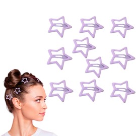 Traziewell 10 Pcs Purple Color Metal Snap Hair Clips Kids Barrettes Girls' Hair Accessories, 0509