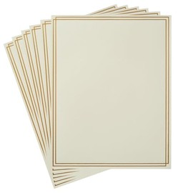 Paquete de 60 papeles de papelería con borde dorado, hojas de papel de 8.5 x 11 pulgadas para escribir cartas, papel de escritura tamaño carta (color 