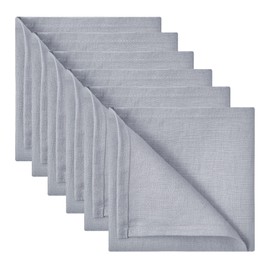DAPU Pure Linen Napkins Set of 6, 45 x 45 cm, 100% French Flax, Washable Napkins for Home, Soft, Breathable Napkins with Oeko Tex 100 Standard, Grey