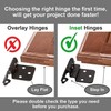 DecoBasics 3/8" Inset Cabinet Hinges Black (10 Pair -20 Pcs)