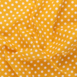 Mook Fabrics Flannel PRT Polka Dot, Mustard/White Cut by The Yard