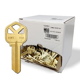 Kwikset Key Blanks in Premium Brass Quality | KW1 Uncut Blank Keys for Home and Professional Use | Pack of 250 Keys