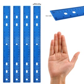 200 Pack 12-Inch Classroom Rulers Bulk, Blue Plastic Ruler, Ruler with Dual-Scale Measurement, Easy to Store, for Educational, School, Home, or Office and, Practical Use by KUKLIPJIM