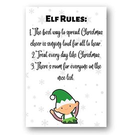 Second Ave Funny Joke Elf Rules Christmas Xmas Holiday Festive Greetings Card