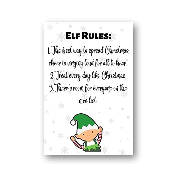 Second Ave Funny Joke Elf Rules Christmas Xmas Holiday Festive