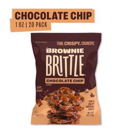 Brownie Brittle – Original Chocolate Chip Thin and Crispy Sweet Snacks (Pack of 20, 1 oz), Rich Gourmet Brownie Bites Dessert