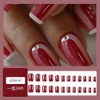 Red Press on Nails White French Tip Fake Nails Short