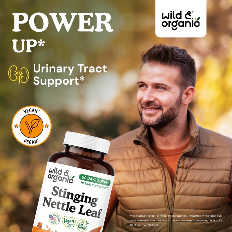 Wild & Organic Stinging Nettle Leaf Capsules 1000 mg -