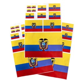 EUIOSFDC Decal in Multiple Sizes Ecuador Flag Sticker 3 Sheets Adhesive Tearproof Waterproof Synthetic Stickers (Yellow Ecuador)