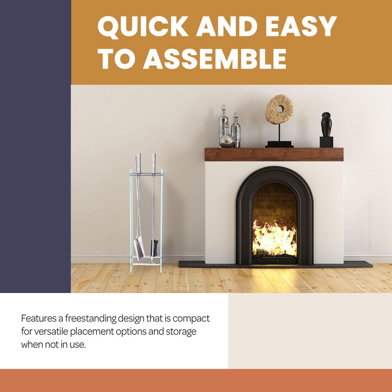 Lavish Home 5-Piece Fireplace Tools Set - Fire Tools for