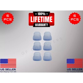 6 Silicone MED Double 2 Layer Tips Earbuds For MPOW D4 T6 Flame2 Headphones - CLEAR