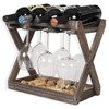 Rustic State Cava Countertop Solid Wood Wine Rack for 4