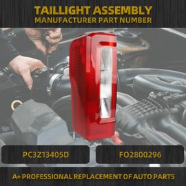 Dasbecan Tail Light Assembly Halogen Type Compatible With 2023-2026 Ford F250 F350 Super Duty (No Blind Spot) Taillight Rear Lamp Left Driver Side Replace PC3Z13405D