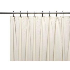 Shower Curtain Liner: Metal Grommets, Magnets, Standard Size 70" x 72" (Beige)