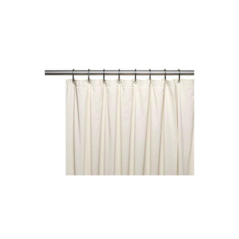 Shower Curtain Liner: Metal Grommets, Magnets, Standard Size 70" x