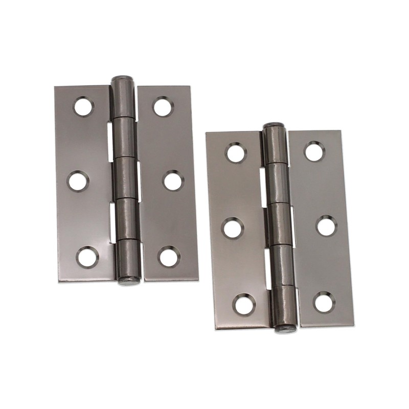 Infinity Decor 75mm (3Inch) Black Nickel Butt Hinges Pair –