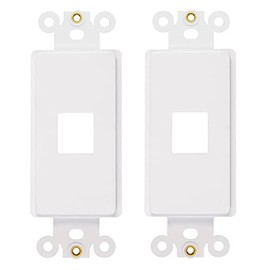 1-Port Decorator Insert with Nut, Wall Plate Adapter, White (1 Port 2 Pack)