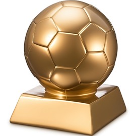 Liliaafar 4 Inch Soccer Trophy Award Antique Bronze Gold - Resin Soccer Medals Collectible for Sports Achievements, Office Desk Decor, Trophy Case Display, Trapezoidal Base