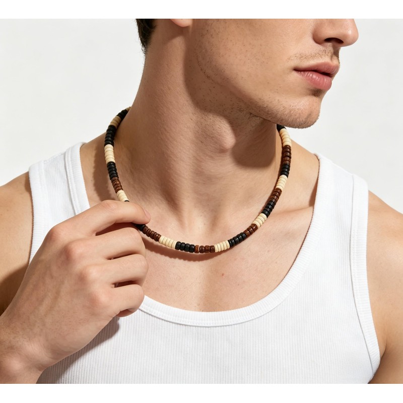 TCQVQT Puka Shell Necklace for Men Summer Beach Surfer Choker