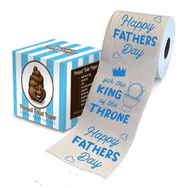 Printed TP Happy Fathers Day For the King of the Throne Printed Toilet Paper Roll – Funny Novelty Gag Gift Prank, Cute Gifts for Dad, Husband, Boyfriend – Best Dad Gift - 500 Sheets