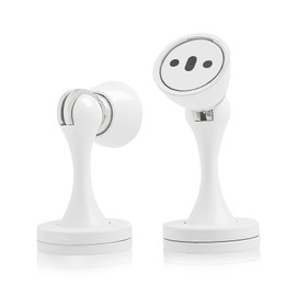 HOMOTEK 2 Pack Magnetic Door Stopper, Magnet Door Stop Heavy Duty Zinc& Rubber Tip Magnetic Door Catch Door Holder, Door Handle and Wall Protector(White)