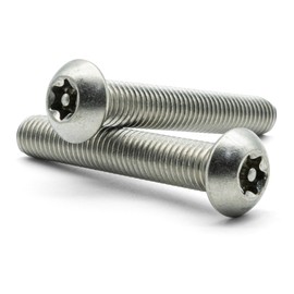 Hippo Hardware M8 (8mm X 20mm) Torx Pin Button Head Security Bolts Anti Vandal Tamper Proof 6 Lobe Star Screws A2 Stainless Steel with Drive Bit (Pack of 10) - TX40 PIN