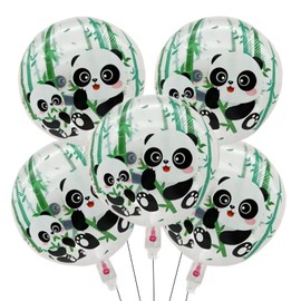 5pcs Panda Shaped Mylar Balloons Panda Party Decorations for Birthday Panda Theme Party
