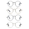 EYE ZOOM 4 Pack Metal Frame Round Reading Glasses with