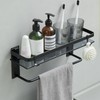 VOLPONE Glass Shelf for Bathroom 15.7 in Black Bathroom Shelves