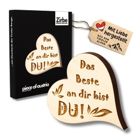 sagl.tirol Mini Swiss pine heart in high-quality packaging (Das Beste an dir bist du …)