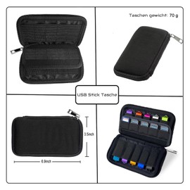 TATMOHIK Aufbewahrung Tasche für Speicherkarte/USB Stick Tasche Klein USB Speicherstick Organizer Schwarz Aufbewahrungbox Case für 10 Speicherkartes und 10 USB Speicher/USB-Flash-Laufwerk/USB Drive