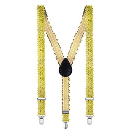 Aomig Men's and Women's Sequin Suspenders, Glitter Sequin Suspender, Adjustable Y Back Suspender Braces, Sparkly Sequin Suspenders with Strong 3 Metal Clips, Sequin Costume Accessories Party Carnival