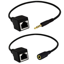 Seadream Network 3.5mm to RJ45 Female Adapter - DC 3.5mm Male & Female TRRS 4 Pole Jack - Touch Screen Device & KTV Cable Adapter