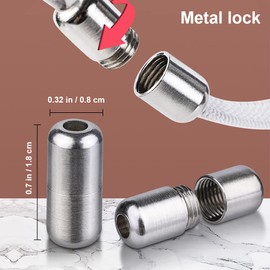 8 Pairs of Metal Capsules for Shoelaces, Elastic Shoelaces Buckle Without Tying Clasps, Metal Capsule Lock, Lazy Shoelaces Shoe Laces for Children, Adults, Seniors and Marathon Runners, White