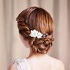 AVILMORE Flower Pearl Hair Comb Hair Ornament Rhinestone with Storage