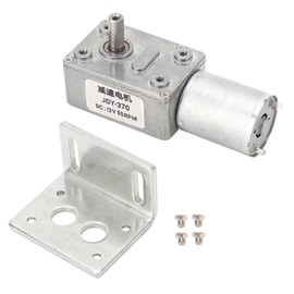 DC Gear Motor Single Shaft CW CCW Self Locking Worm Reduction Motor with Base for Label Printer Ovens 12V 50RPM