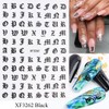 LANODO 8 Pcs Nail Stickers Alphabet 3D English Letters (8