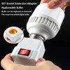 E26/E27 Socket Extension Adapter with Switch,Plug-in Light Socket,Convert Outlet to