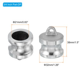 PATIKIL 1 Pack 3/4" Aluminum Cam Lock Fittings - Male Adapter x Female NPT Thread, Quick Disconnect Coupling Cam Lock Hose Fitting, Corrosion Resistant (Part-DP Cam Groove Type)