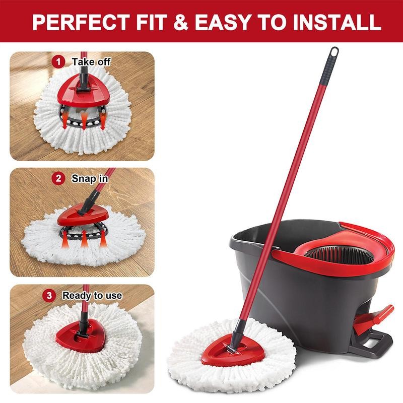 Microfiber Mop & Scrub Brush Refills For O-Cedar EasyWring 1