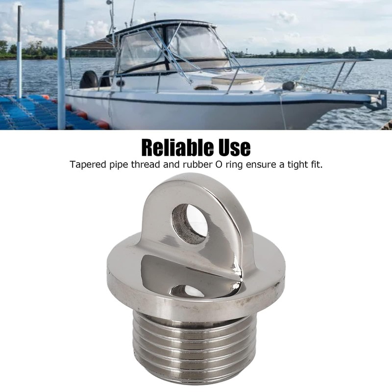 Garboard Drain Plug, 25 mm Round Stainless Steel Drain Opening