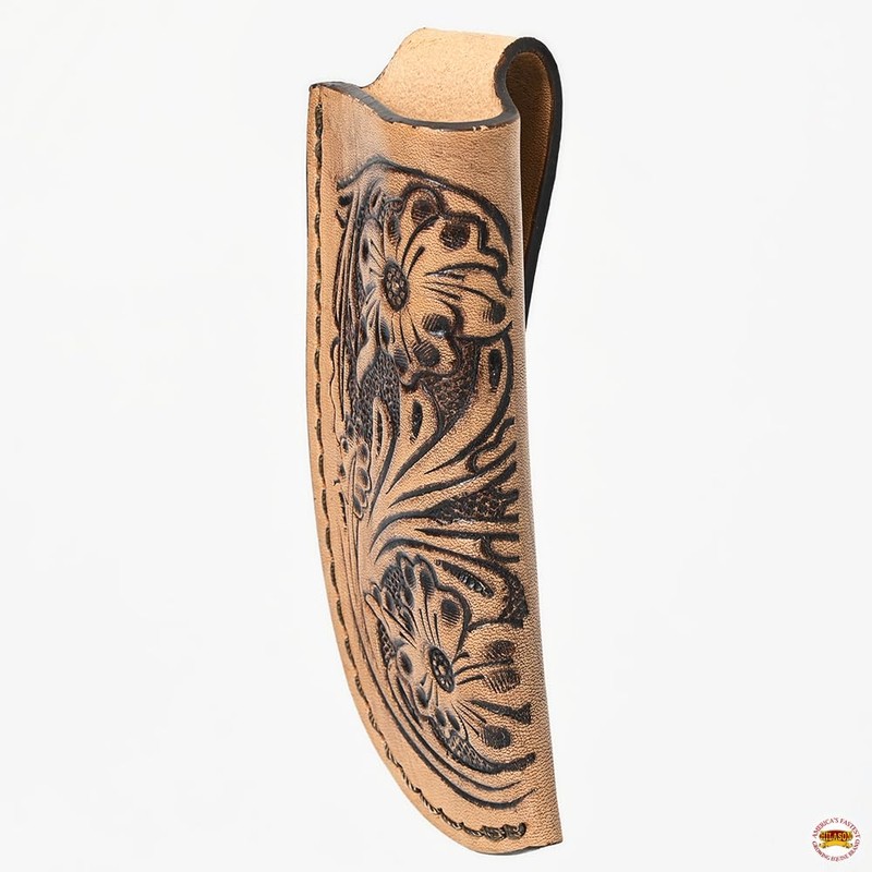 Large Hilason Western Floral Stylish Design Geniune Leather Knife Holder