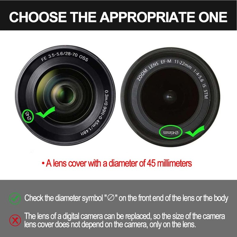 GNALIA Sony Alpha 6000 Lens Cap, 2-Piece, Black, 40.5 mm