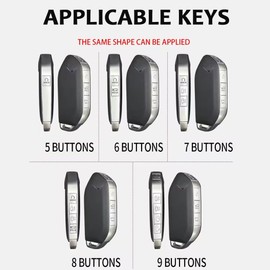 ontto Alloy Car Key fob Cover Fit for Kia Telluride EV9 2023 2024 Picanto GT Line Sorento MQ4 Carnival KA4 Morning K5 Carens 2024 Leather Key case keyring Shell holder bag keychain Accessories Black B