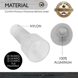 Conext Link 300 Closed End Crimp Cap Terminal Connector 22-18 16-14 12-10GA AWG Gauge Wire （18693）