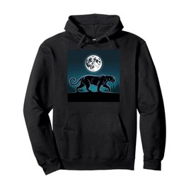 Kids Black Panther Full Moon Trees Sasquatch Black Panther Pullover Hoodie