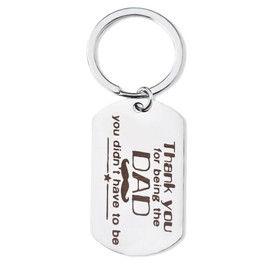 Step Dad Stepfather Gifts Keychain from Daughter Son Father's Day Gifts for Step Dads Stepdad Gifts for Christmas Birthday Gift for Bonus Dad Father in Law Adopted Dad Keychains