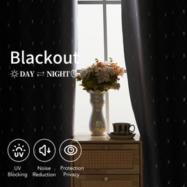 Ombre Blackout Curtains 102 Inches Long 2 Panels Set, Black and Greyish Whiteishish White Thermal Insulated Drapes for Bedroom, Full Room Darkening Grommet Curtains for Living Room, 52Wx102L